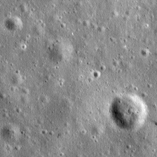 Grayscale lunar surface imagery of the kind the vision-language model interprets