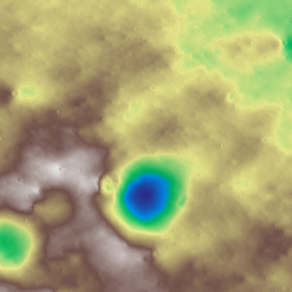 Colorized digital elevation model of the Apollo 11 area reconstructed by the multimodal transformer